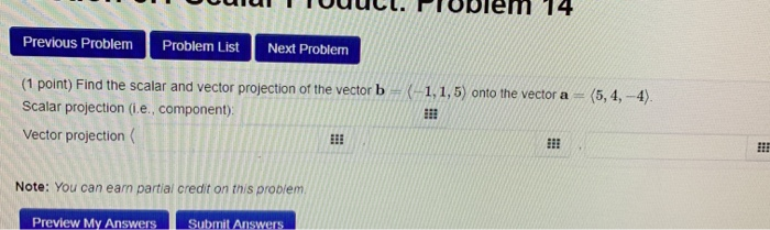 Solved Section 5.1 Scalar Product: Problem 13 Previous | Chegg.com