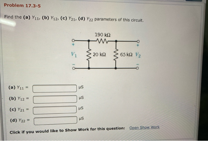 Solved Problem 17.3-5 Find The (a) Y11, (b) Y12, (c) Y21, | Chegg.com