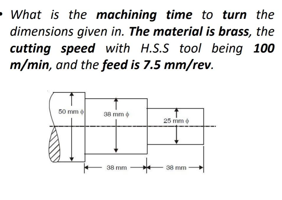 Solved What is the machining time to turn the dimensions