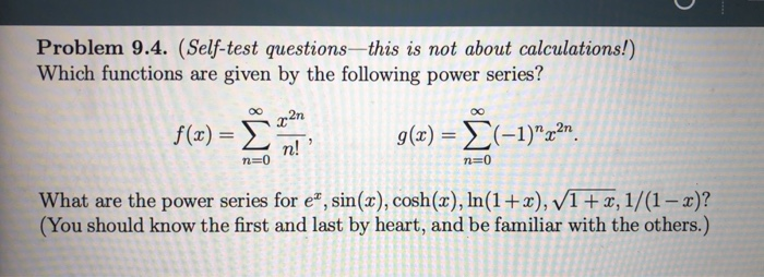 Solved Problem 9.4. (Self-test questions--this is not about | Chegg.com