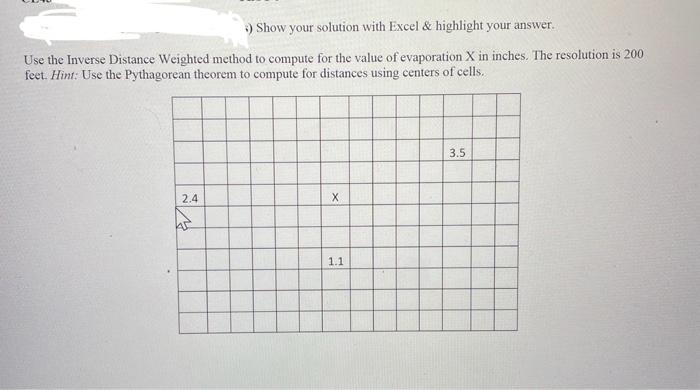 Solved Use the Inverse Distance Weighted method to compute | Chegg.com