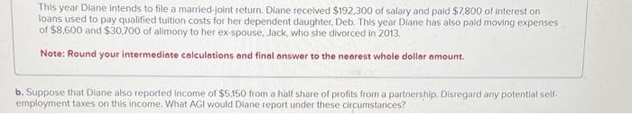 Solved This year Diane intends to file a married joint | Chegg.com