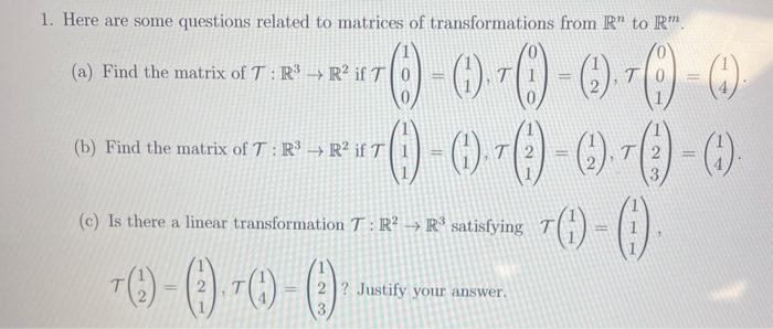 Solved 1. Here are some questions related to matrices of | Chegg.com