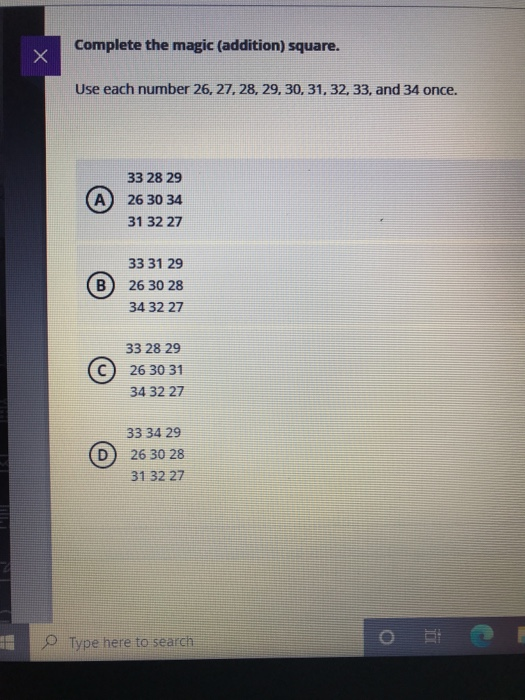 Solved Complete the magic (addition) square. Х Use each | Chegg.com
