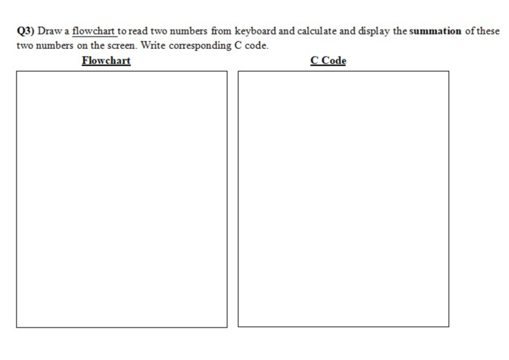 Solved (3) Draw a flowchart to read two numbers from | Chegg.com