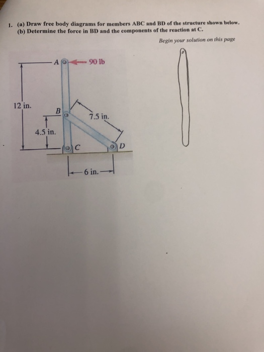 Solved 1. (a) Draw Free Body Diagrams For Members ABC And BD | Chegg.com