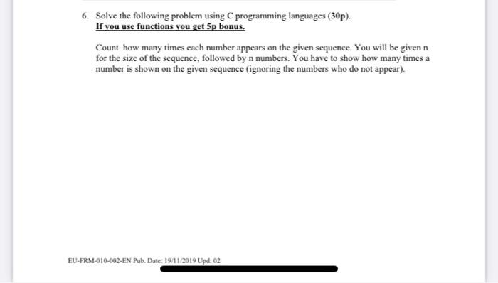 Solved 6. Solve the following problem using programming | Chegg.com