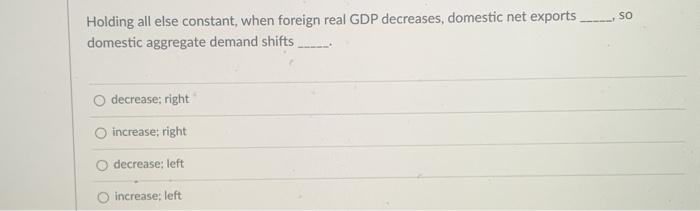 Solved SO Holding all else constant, when foreign real GDP | Chegg.com