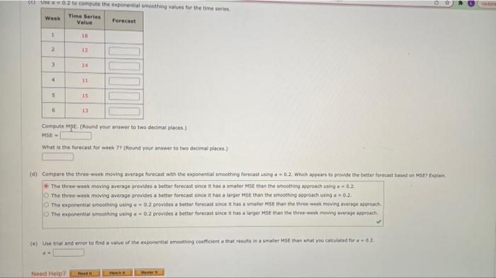 Solved Week 1 2 النا 3 4 5 6 6 Value 18 12 14 11 15 13 (a) | Chegg.com