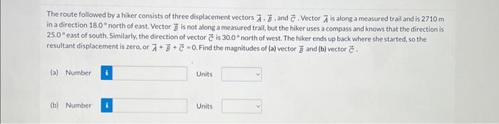 Solved The Route Followed By A Hiker Consists Of Three | Chegg.com