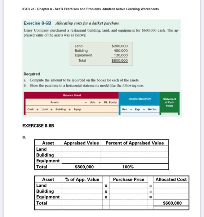 Solved IFAB 2e - Chapter 8 - Set B Exercises And Problems | Chegg.com