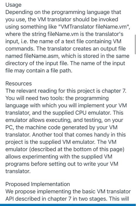 Solved Build a basic VM translator, focusing on the | Chegg.com