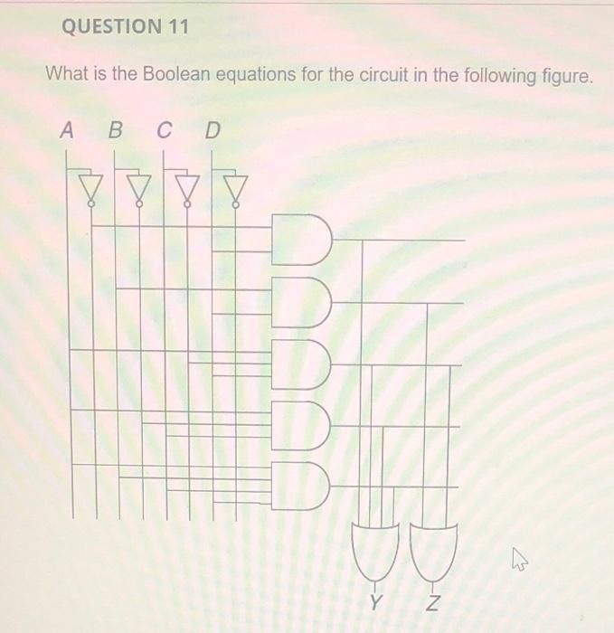 Solved QUESTION 11 What is the Boolean equations for the | Chegg.com