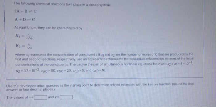 The following chemical reactions take place in a | Chegg.com
