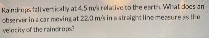 solved-raindrops-fall-vertically-at-4-5-m-s-relative-to-the-chegg