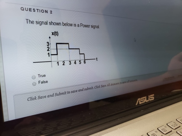Solved QUESTION 2 The signal shown below is a Power signal. | Chegg.com