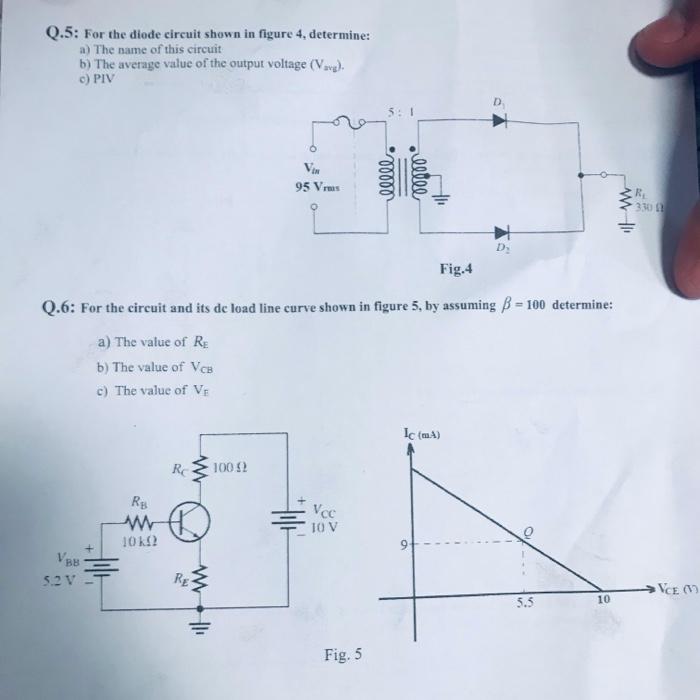 Solved Q.5: For The Diode Circuit Shown In Figure 4, | Chegg.com