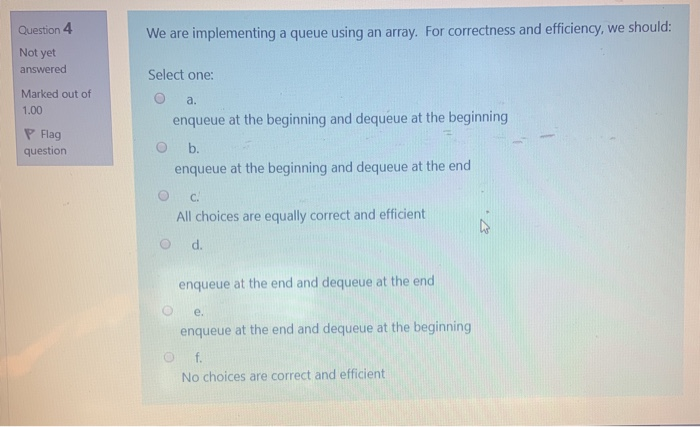 Solved We are implementing a queue using an array. For | Chegg.com
