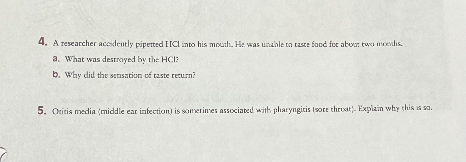Solved A researcher accidently pipetted HCl ﻿into his mouth.
