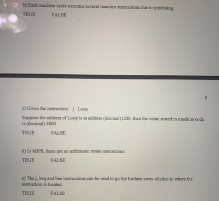 Solved b) Each machine cycle executes several machine | Chegg.com