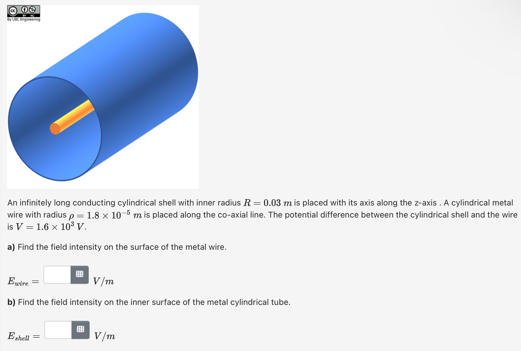 Solved An infinitely long conducting cylindrical shell with | Chegg.com