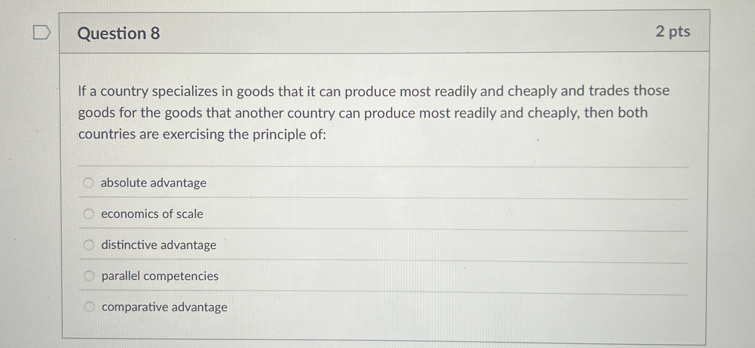 Solved Question 8If a country specializes in goods that it | Chegg.com