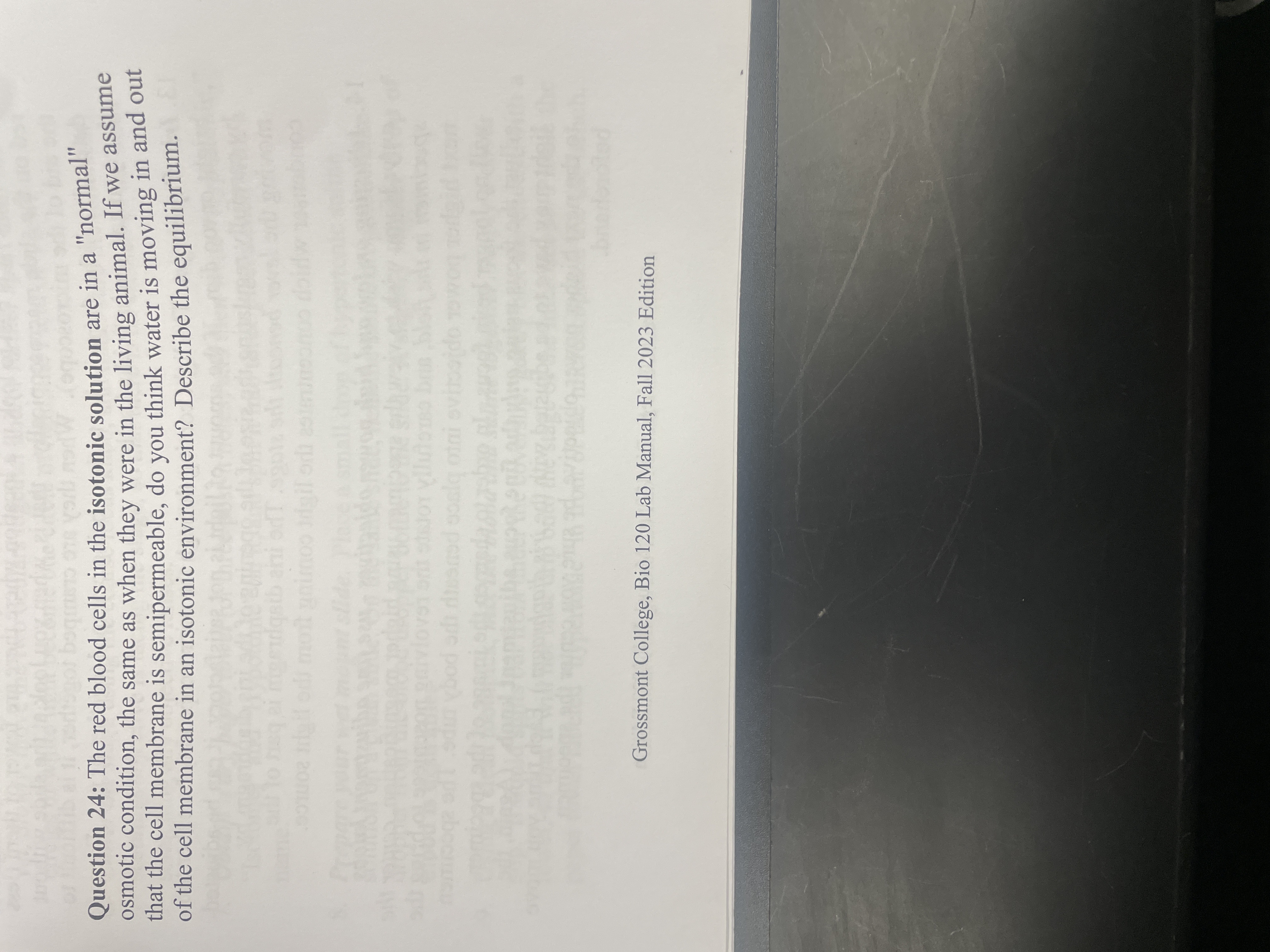 Solved Question 24: The red blood cells in the isotonic | Chegg.com