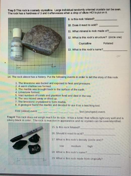 Solved Introductory Geology Lab 9. Metamorphic Rocks Using | Chegg.com