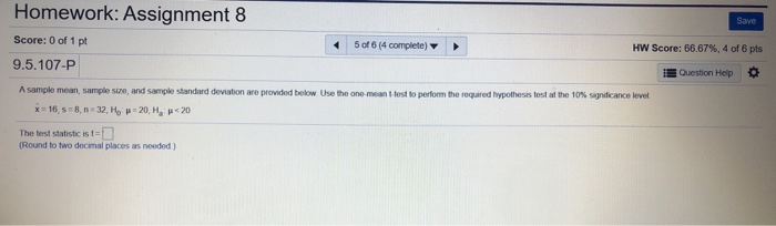 Solved Save Homework: Assignment 8 Score: 0 of 1 pt | Chegg.com