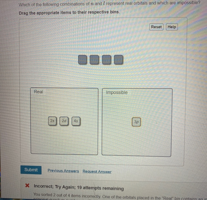 Solved Which of the following combinations of n and I