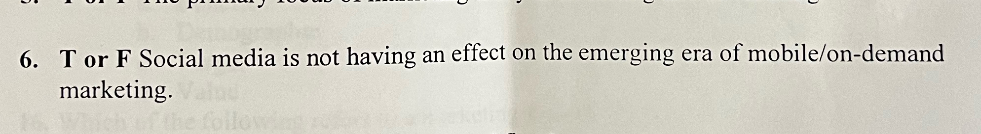 Solved T or F Social media is not having an effect on the | Chegg.com
