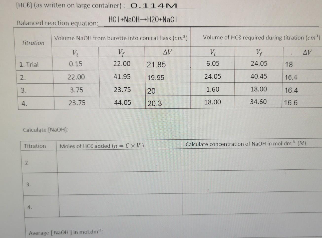 Solved Standardization of a sodium hydroxide solution with a | Chegg.com