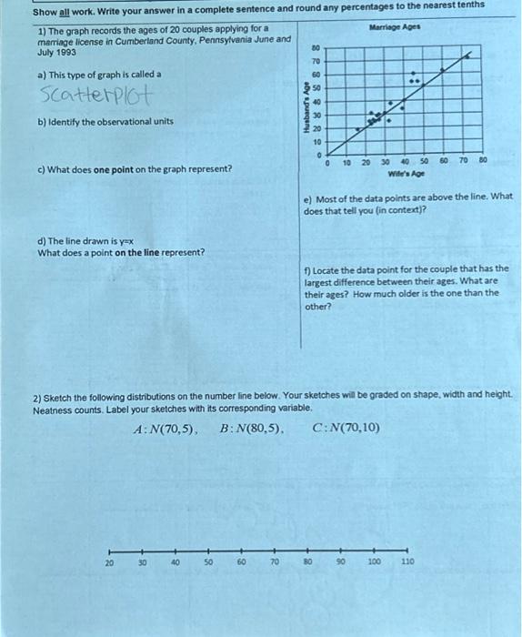 Solved Show all work. Write your answer in a complete | Chegg.com