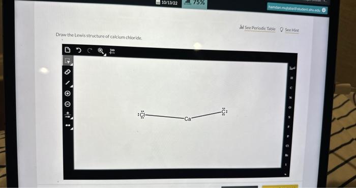 Solved Draw the Lewis structure of calcium chloride. | Chegg.com