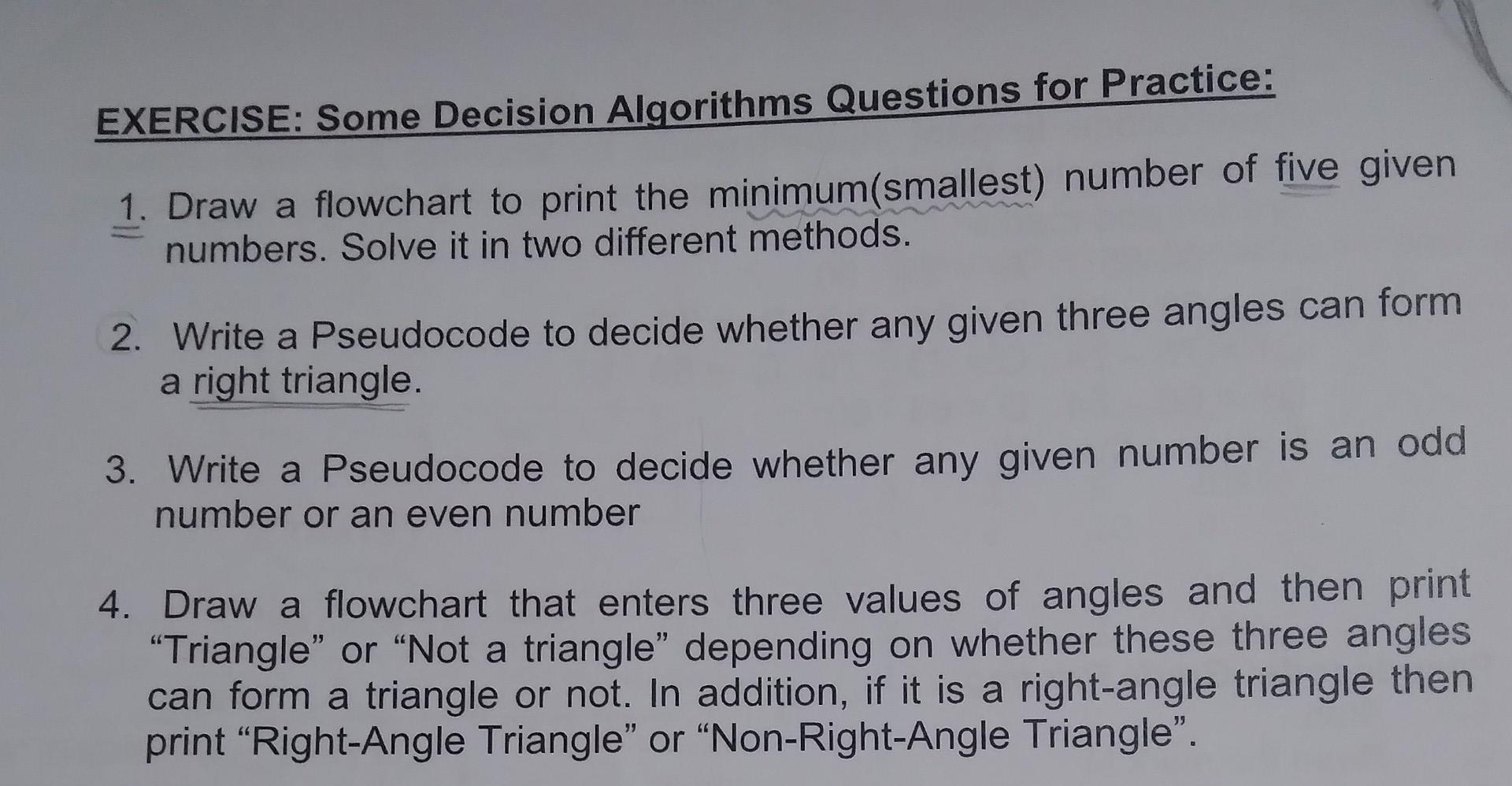 Solved Exercise: Some Sequence Algorithms Questions for | Chegg.com