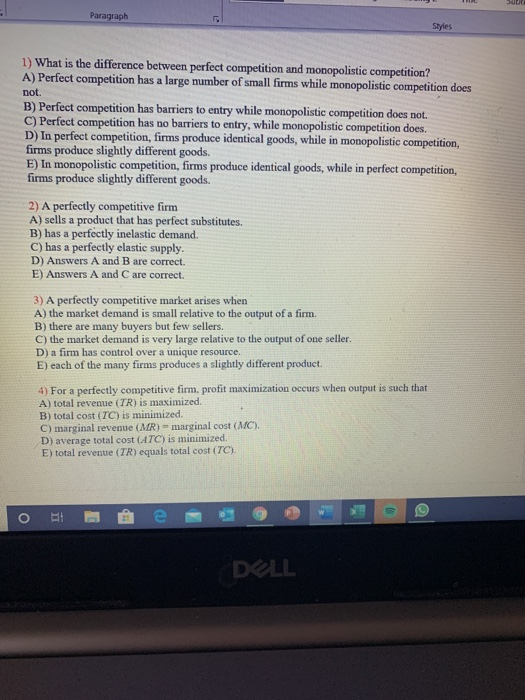 Solved Paragraph Styles 1) What is the difference between | Chegg.com