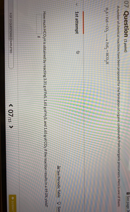Solved @ See page 3 07 Question (1 point) A number of | Chegg.com