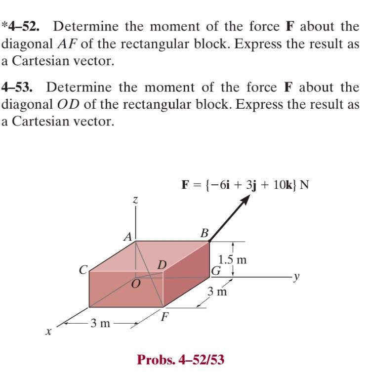 Solved *4-52. Determine The Moment Of The Force F About The | Chegg.com