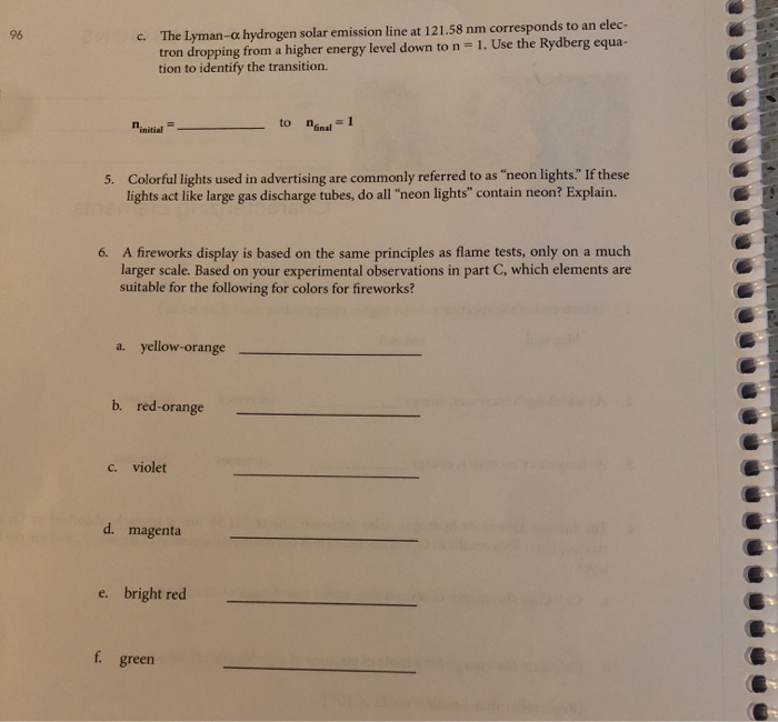 Solved The Lyman Series Of Emission Lines Of Hydrogen Are Chegg Com