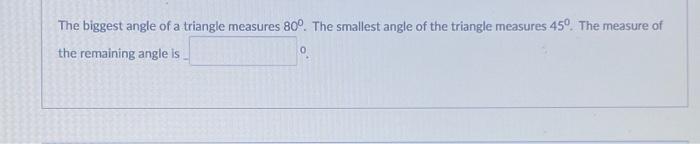 one angle of a right triangle measures 80