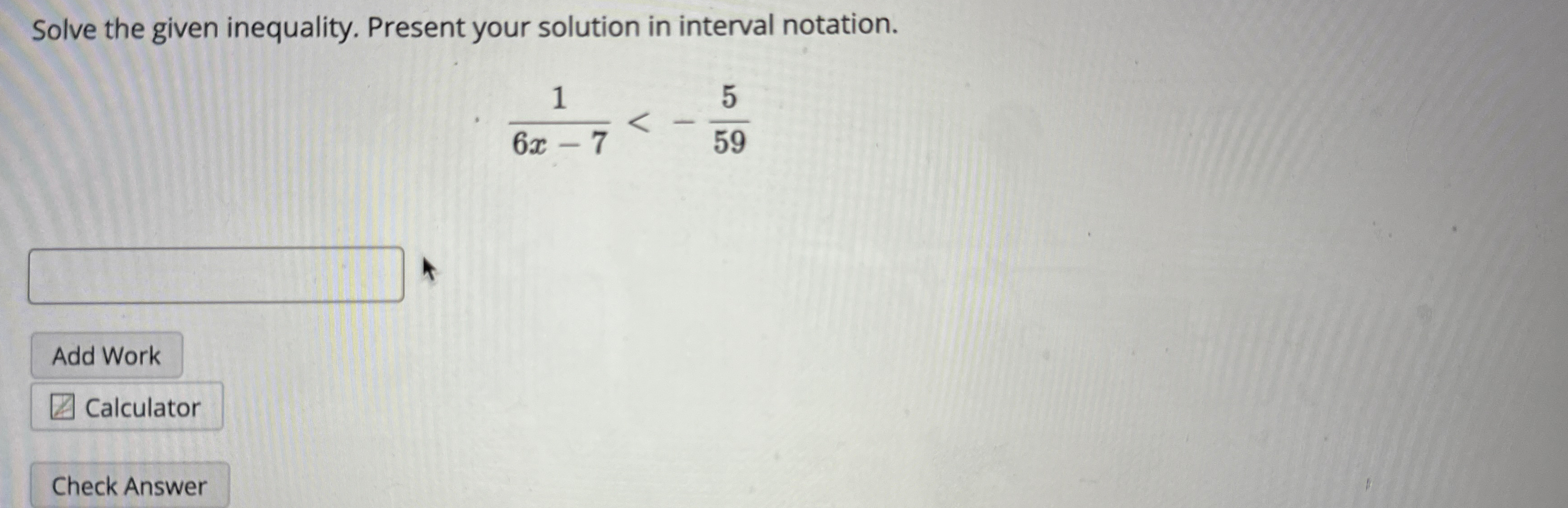 Solved Solve the given inequality. Present your solution in | Chegg.com