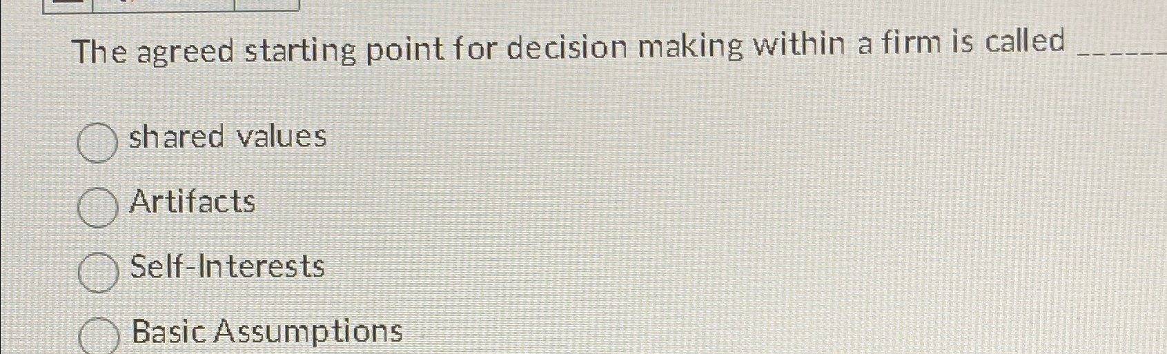 Solved The agreed starting point for decision making within | Chegg.com