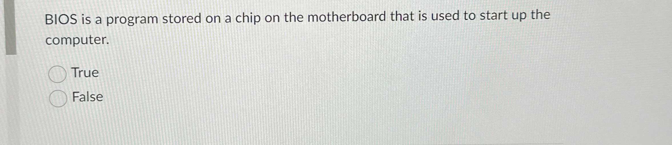 Solved BIOS is a program stored on a chip on the motherboard