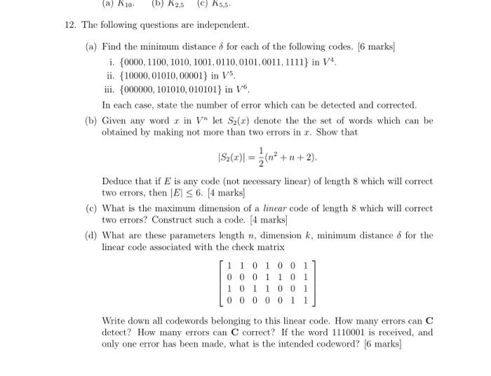 Solved Discrete Math- error correcting codeHi could you show | Chegg.com