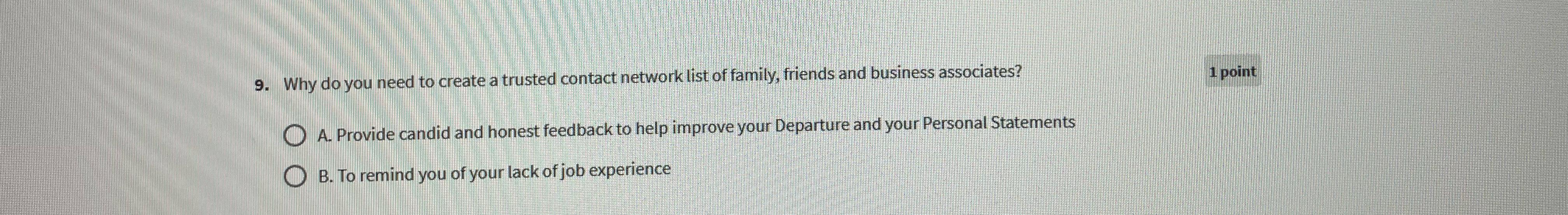 Solved Why do you need to create a trusted contact network | Chegg.com