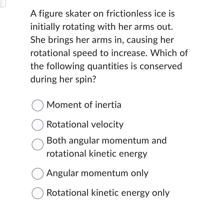 Solved A figure skater on frictionless ice is initially | Chegg.com
