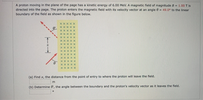 Solved A Proton Moving In The Plane Of The Page Has A | Chegg.com