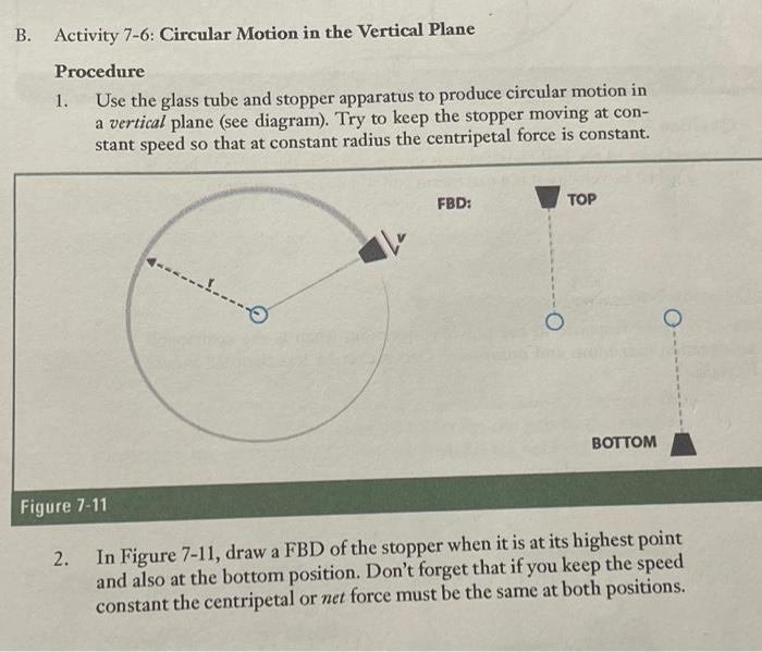 Solved B. Activity 7-6: Circular Motion in the Vertical | Chegg.com