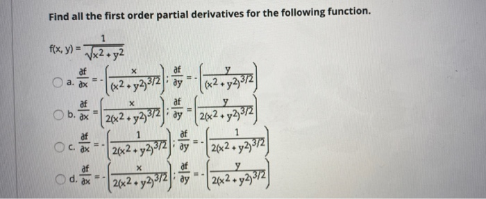 solved-find-all-the-first-order-partial-derivatives-for-the-chegg