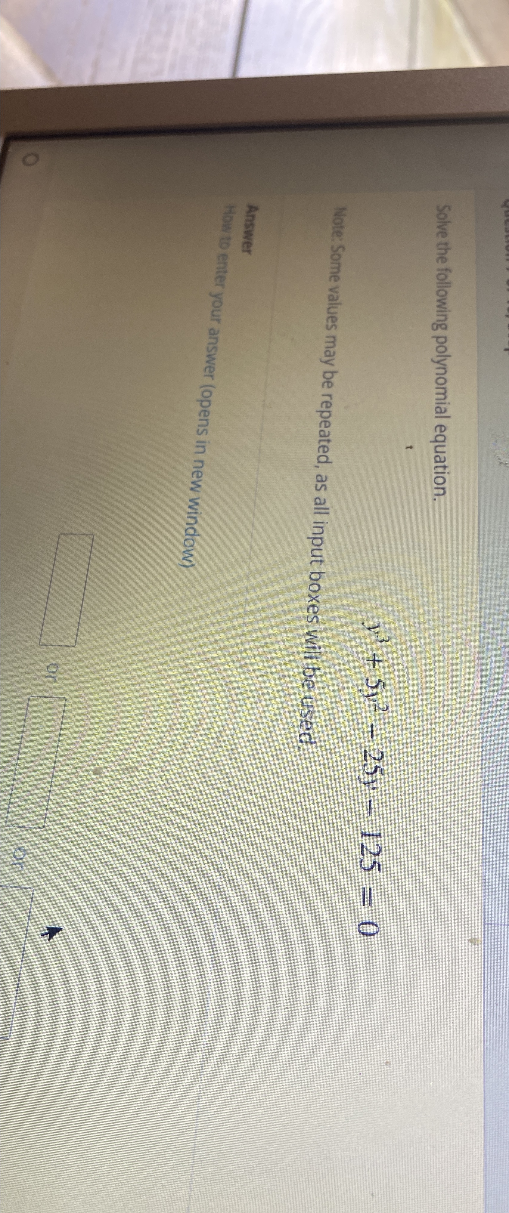 Solved Solve the following polynomial | Chegg.com